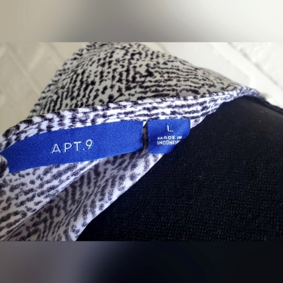 Apt 9 Sleeveless Jumpsuit Jumper Pants Animal Print Tie Belt White Gray Size L - Picture 8 of 10